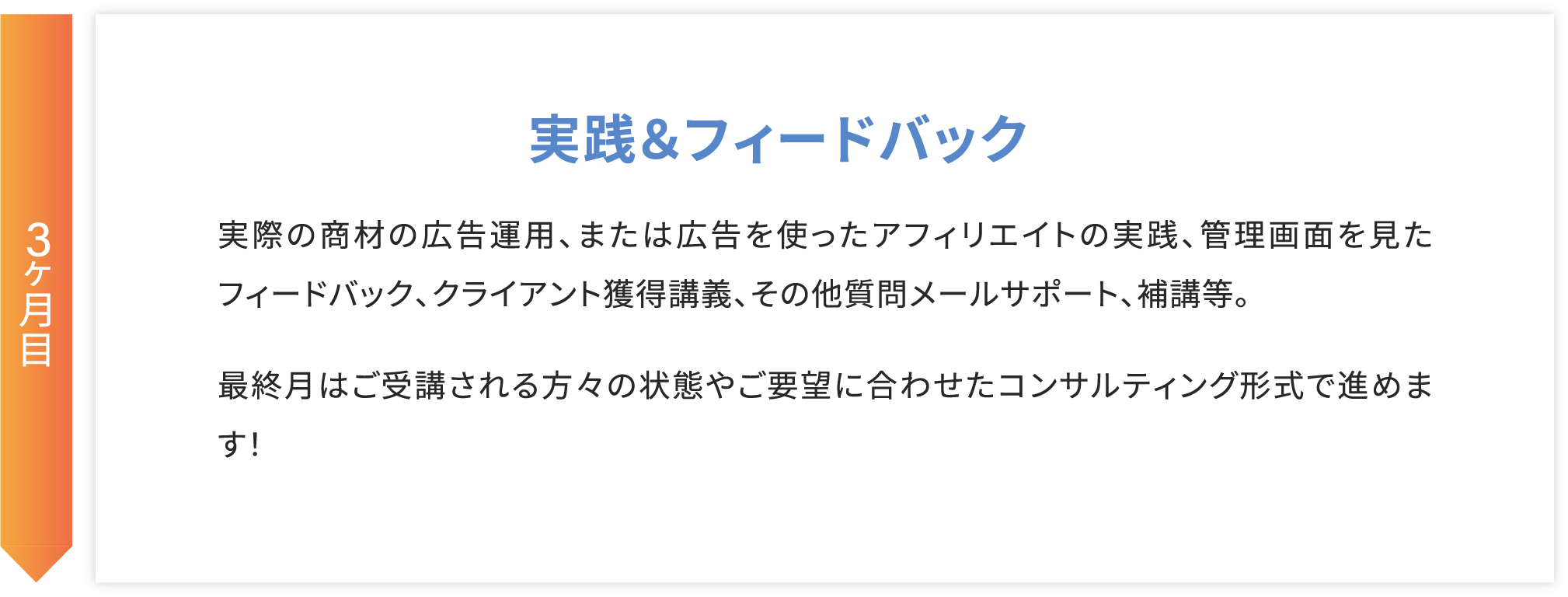 3ヶ月目 実践＆フィードバック